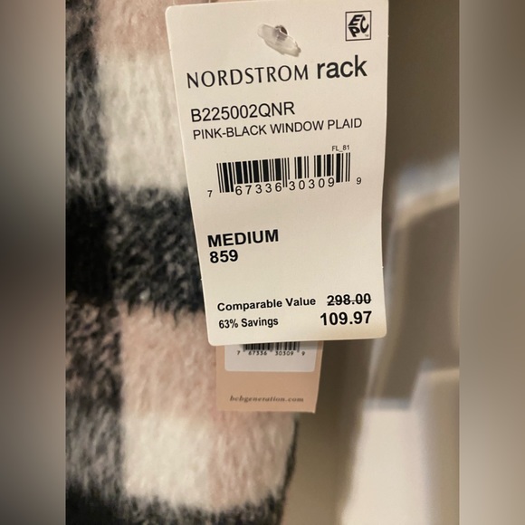 NWT BCBG Long Plaid Coat from Nordstrom Rack Size Medium - Picture 3 of 6